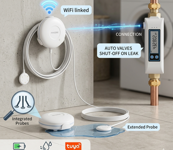 Smart Protection for Every Drop: Our WiFi Water Leak Sensor + Auto Shutoff Valve