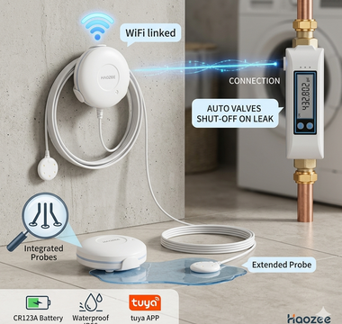 Smart Protection for Every Drop: Our WiFi Water Leak Sensor + Auto Shutoff Valve