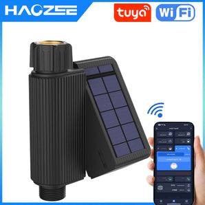 Haozee Solar WiFi Sprinkler Timer Automatic Irrigation Controller System for Lawns and Yard.