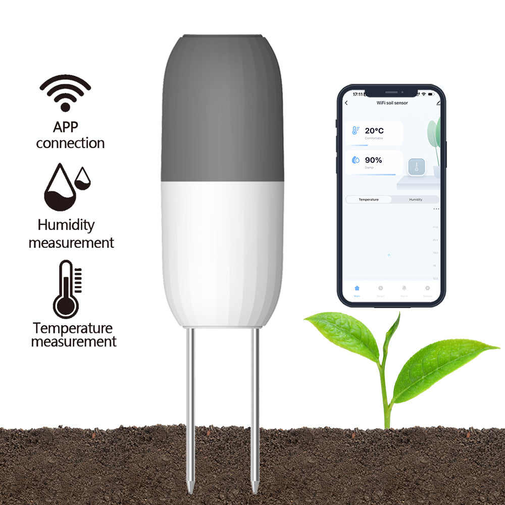 wifi soil moisture meter Haozee Tuya WIFI Soil Sensor Smart Temperature Humidity Detector Water