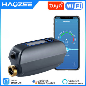 WiFi Smart Water Valve and Automatic Shutoff,Grey