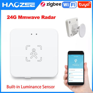 Haozee 24G Tuya Zigbee Human Presence Detector Support Home Assistant