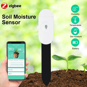Haozee Tuya Smart Zigbee Soil Tester Temperature and Humidity Meter Thermo Hygrometer Garden Automation Irrigation Detector
