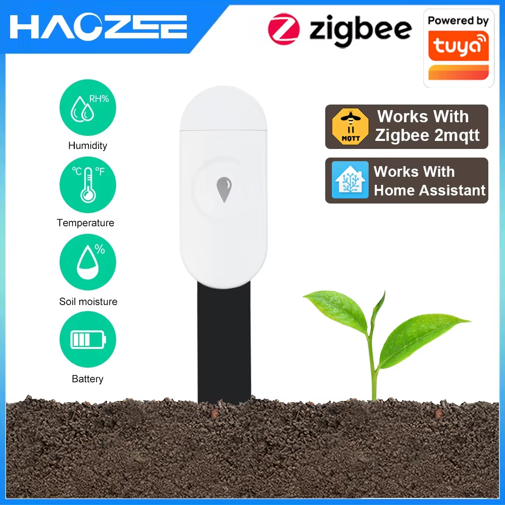 Haozee Zigbee Temperature Humidity Moisture Detector Smart Soil Tester