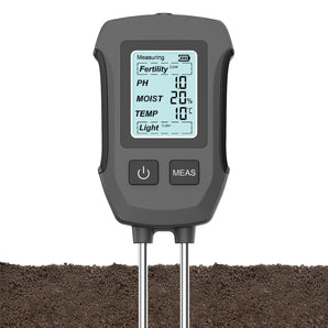 Haozee 5in1 Soil Tester PH/Moisture/Temp/Fertility/Light Sensor Digital LCD Meter  Humidity Monitor for Flower Plants Gardening