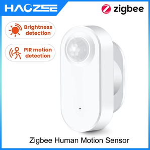 Haozee Zigbee Human Presence+ PIR Motion Detection Sensor Luminance Detector Battery operated Support Zigbee2mqtt Home Assistant