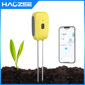 Haozee Tuya Smart Bluetooth Soil Tester Temperature and Humidity Meter Waterproof Thermohygrometer Garden Automation Irrigation Detecto