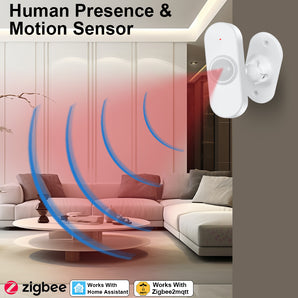 Haozee 24G Zigbee MmWave Human Presence&PIR Motion Sensor With Luminance/Temperature Humidity Detection Home Assistant 2MQTT