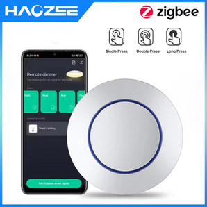 Haozee Smart Zigbee Switch Push Scene Button Switch Wireless Remote On Off Key Controller Scenario Switch Support Home Assistant