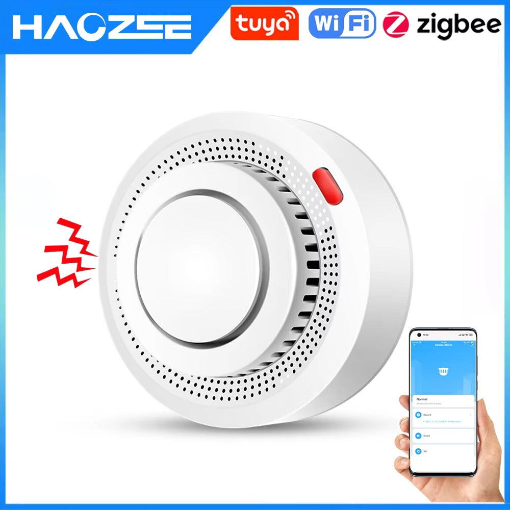 Haozee Tuya Smart Smoke Detector Wifi/Zigbee Fire Protection