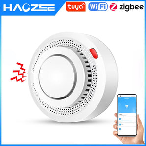 Haozee Tuya Smart Smoke Detector Wifi/Zigbee Fire Protection