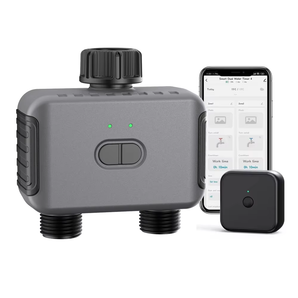 Haozee Irrigation Computer WLAN with 2 Outputs, Automatic Timed Watering for Balcony, Garden, Plants, Automatic Water Timer for Watering, Garden, Lawn