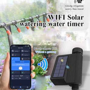 Haozee Solar WiFi Sprinkler Timer Automatic Irrigation Controller System for Lawns and Yard.
