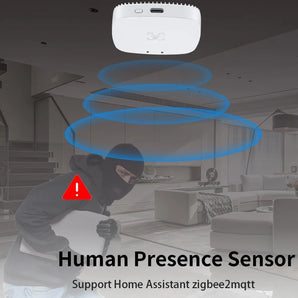 Haozee 24GHz mmWave Human Presence Sensor (WiFi/Zigbee), Tuya Smart Microwave Radar Detector [AC 85-250V / USB 5V Power Optional]
